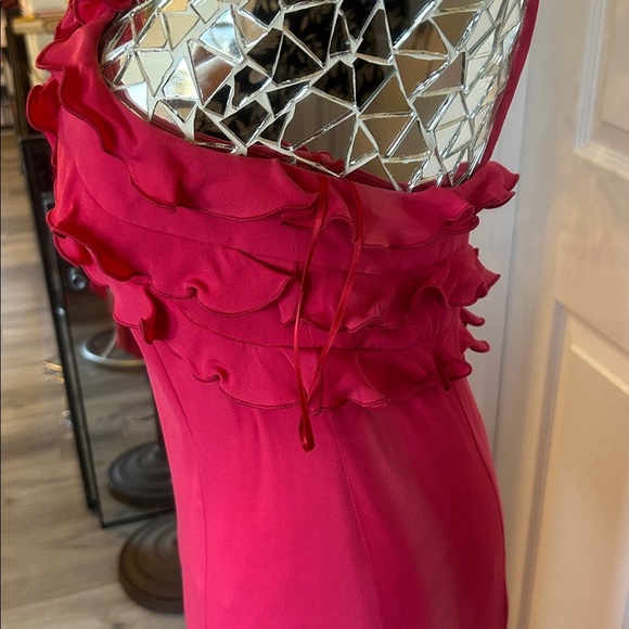 Escada Vintage Y2K Fuchsia Ruffle Formal Dress - Picture 5 of 11